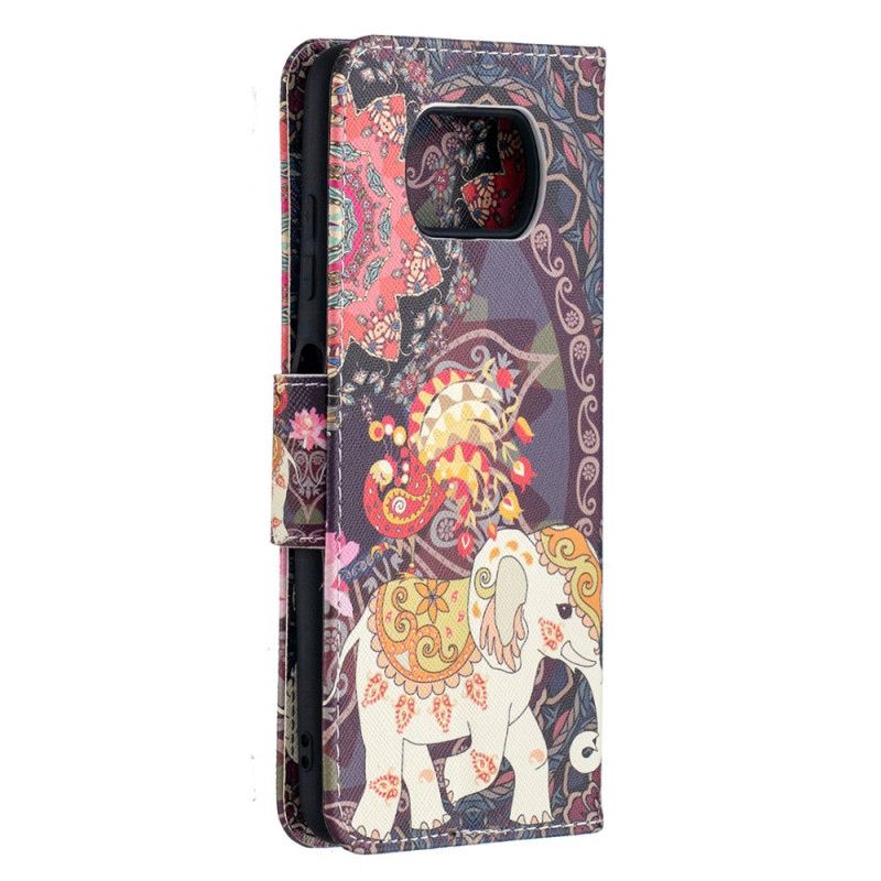 Leren Hoesje Xiaomi Poco X3 Indische Olifanten