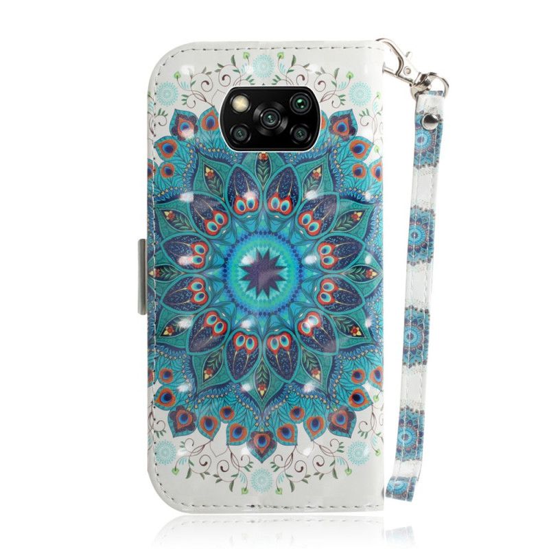Leren Hoesje Xiaomi Poco X3 Meesterlijke Mandala Met String