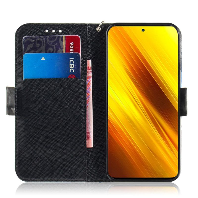 Leren Hoesje Xiaomi Poco X3 Meesterlijke Mandala Met String