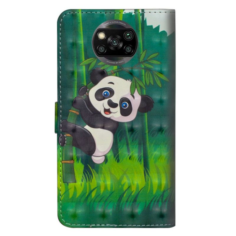 Leren Hoesje Xiaomi Poco X3 Panda En Bamboe