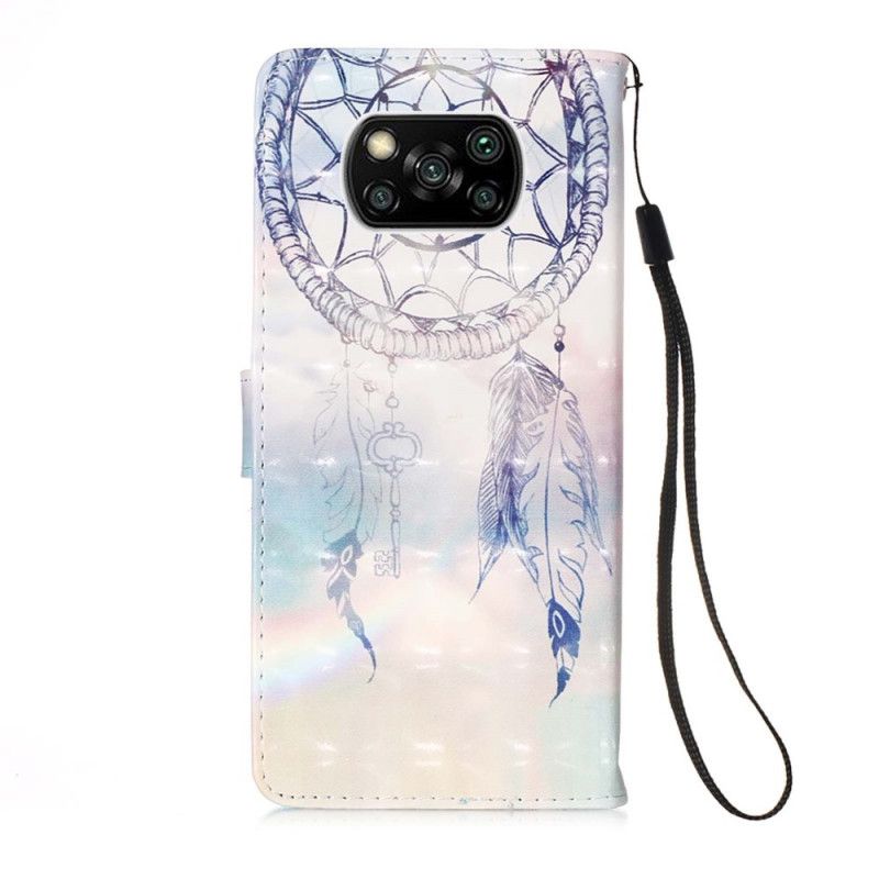 Leren Hoesje Xiaomi Poco X3 Rood Wit Aquarel Dromenvanger