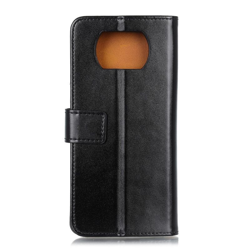 Leren Hoesje Xiaomi Poco X3 Rood Zwart Driekleurig Leereffect