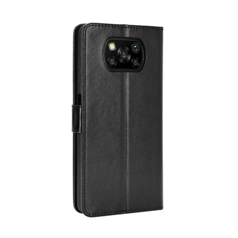 Leren Hoesje Xiaomi Poco X3 Rood Zwart Flitsend Kunstleer