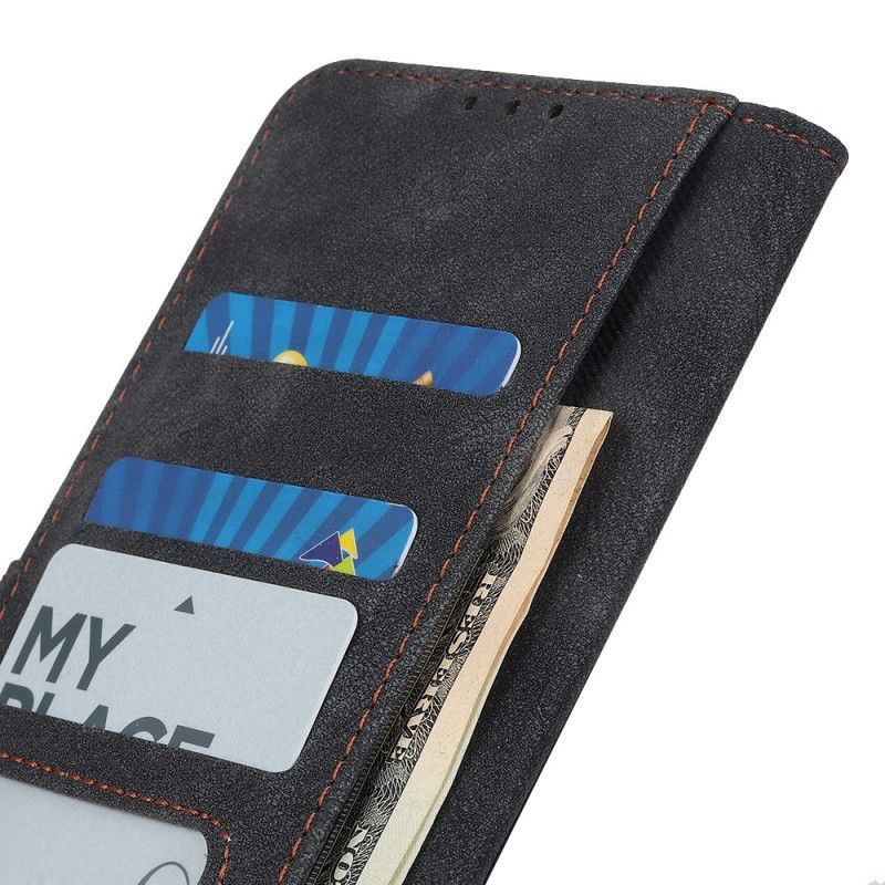 Leren Hoesje Xiaomi Poco X3 Rood Zwart Vintage Leerstijl