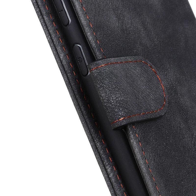 Leren Hoesje Xiaomi Poco X3 Rood Zwart Vintage Leerstijl