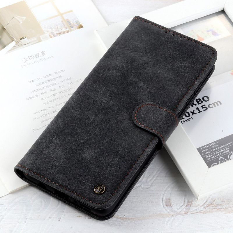 Leren Hoesje Xiaomi Poco X3 Rood Zwart Vintage Leerstijl