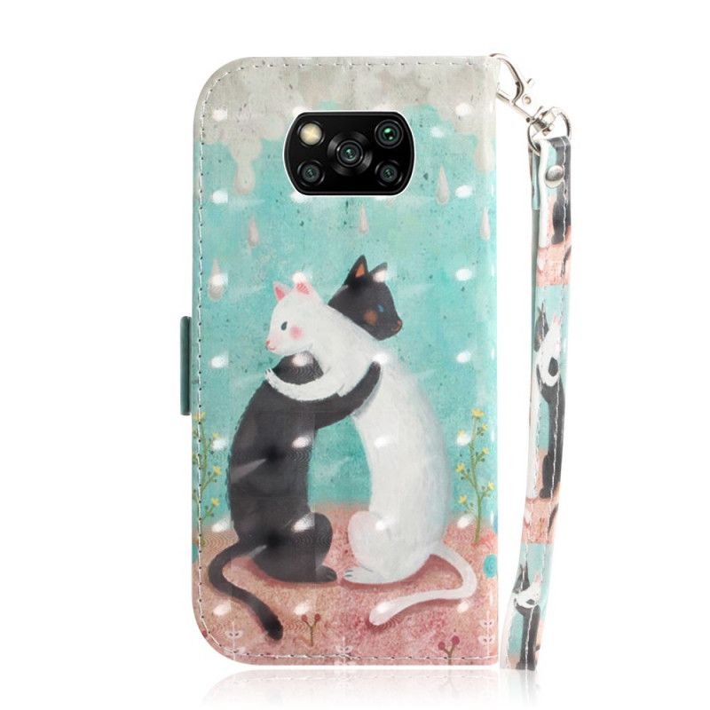 Leren Hoesje Xiaomi Poco X3 String Kattenvrienden