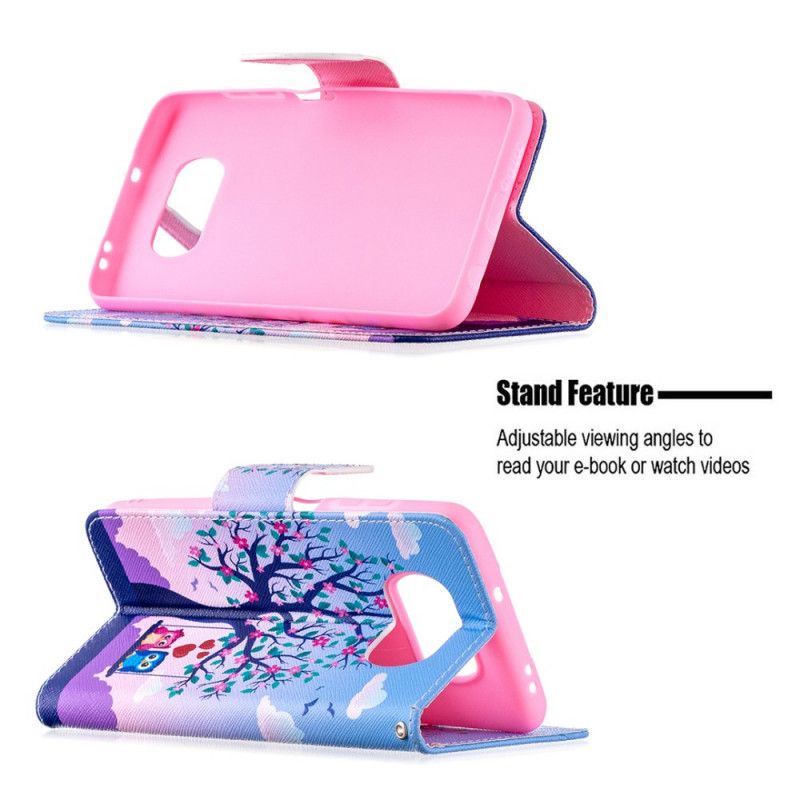 Leren Hoesje Xiaomi Poco X3 Uilen Op De Schommel