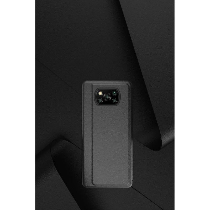 Zichtomslag Xiaomi Poco X3 Rood Zwart Kunstleer Met Textuur