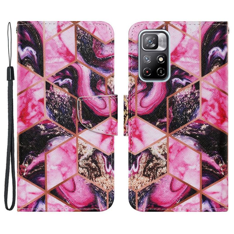 Bescherming Hoesje Xiaomi Redmi Note 11 / Poco M4 Pro 5g Geometrische Marmeren Stijl