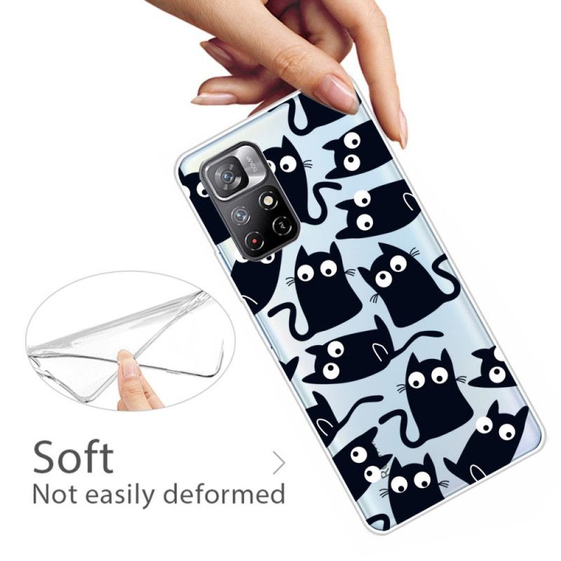 Cover Hoesje Xiaomi Redmi Note 11 / Poco M4 Pro 5g Telefoonhoesje Zwarte Katten