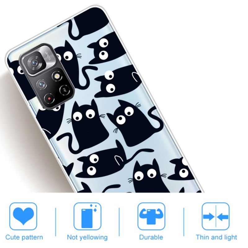 Cover Hoesje Xiaomi Redmi Note 11 / Poco M4 Pro 5g Telefoonhoesje Zwarte Katten