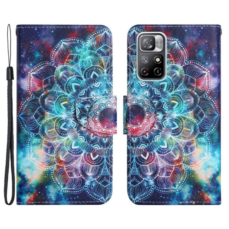 Folio-hoesje Xiaomi Redmi Note 11 / Poco M4 Pro 5g Flitsende Mandala Met Halve Bandjes