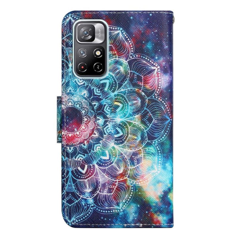 Folio-hoesje Xiaomi Redmi Note 11 / Poco M4 Pro 5g Flitsende Mandala Met Halve Bandjes