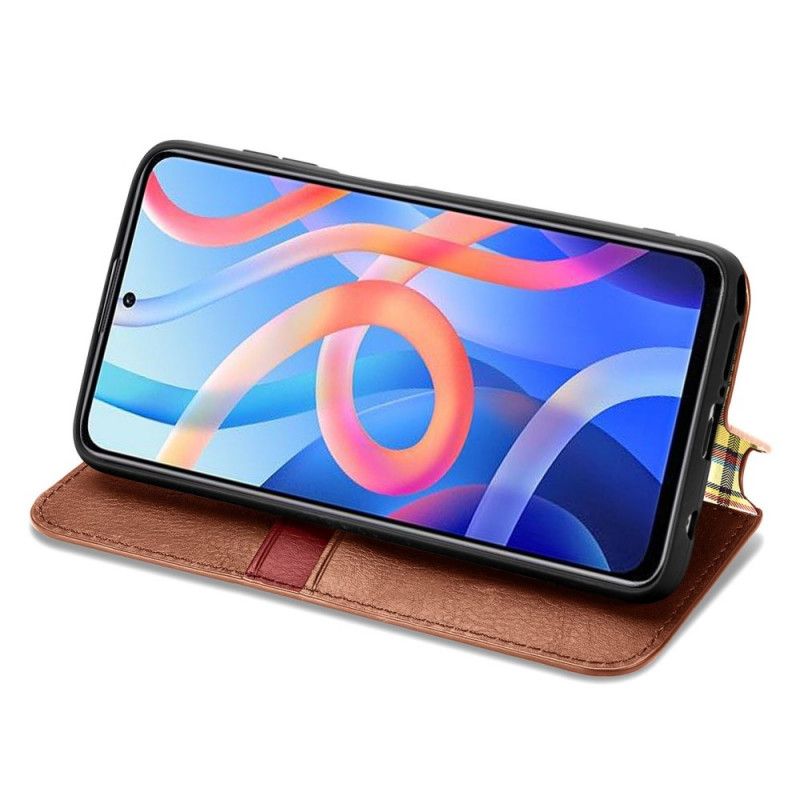 Folio-hoesje Xiaomi Redmi Note 11 / Poco M4 Pro 5g Ledereffect Diamanttextuur Bescherming Hoesje