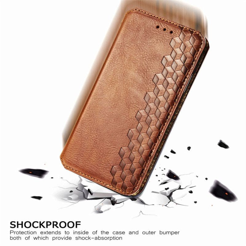 Folio-hoesje Xiaomi Redmi Note 11 / Poco M4 Pro 5g Ledereffect Diamanttextuur Bescherming Hoesje