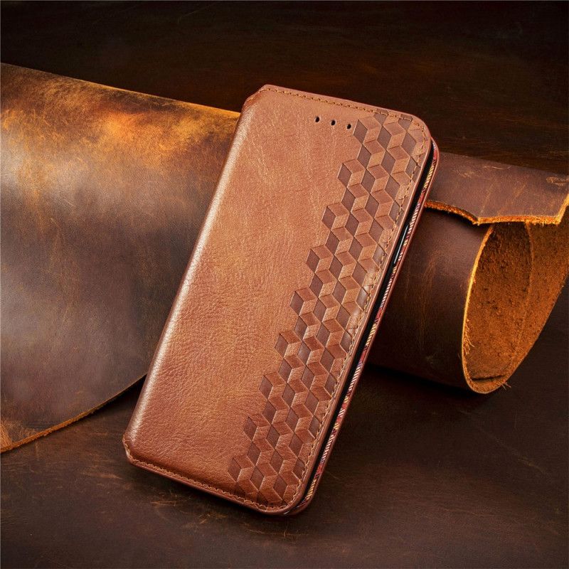 Folio-hoesje Xiaomi Redmi Note 11 / Poco M4 Pro 5g Ledereffect Diamanttextuur Bescherming Hoesje
