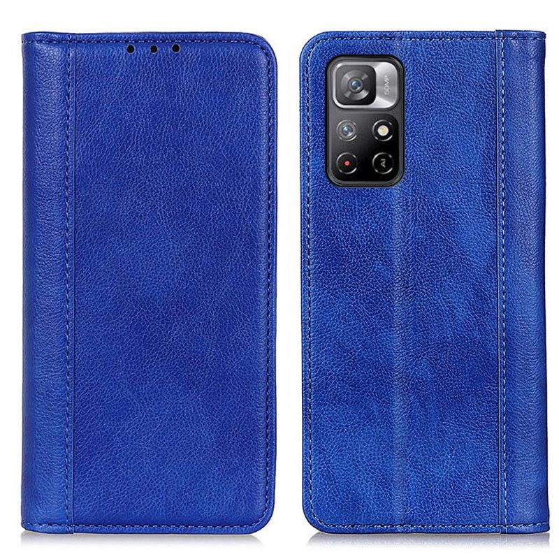 Folio-hoesje Xiaomi Redmi Note 11 / Poco M4 Pro 5g Telefoonhoesje Elegantie Split Litchi Leer