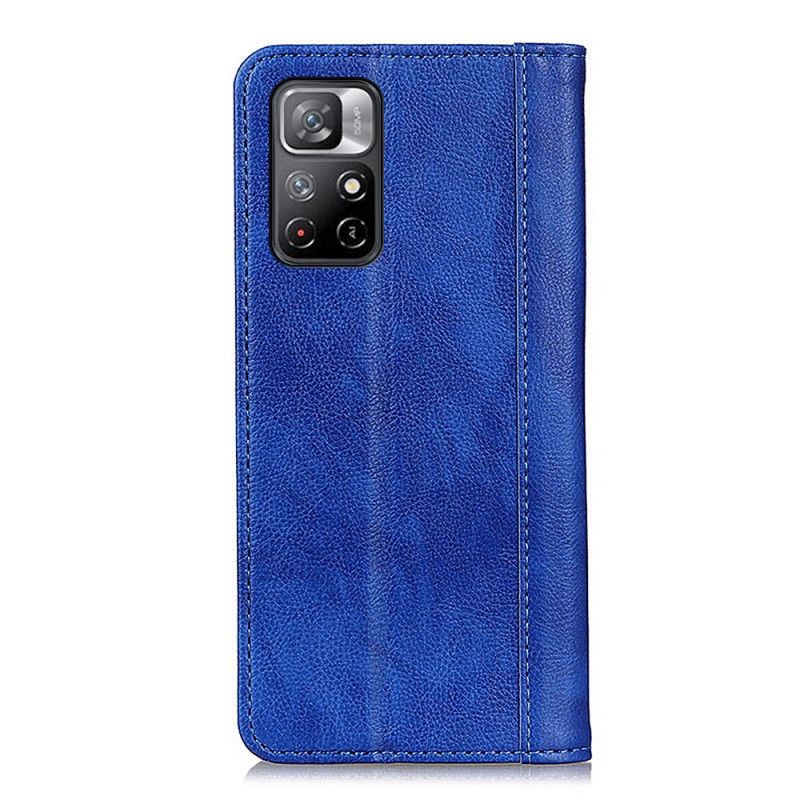Folio-hoesje Xiaomi Redmi Note 11 / Poco M4 Pro 5g Telefoonhoesje Elegantie Split Litchi Leer
