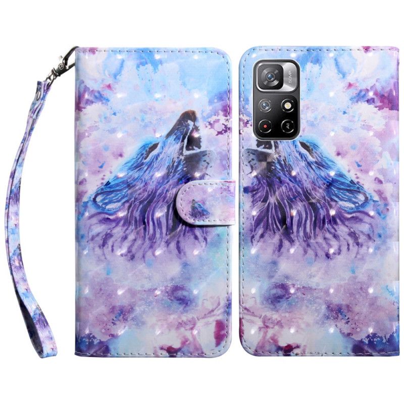 Folio-hoesje Xiaomi Redmi Note 11 / Poco M4 Pro 5g Telefoonhoesje Wolf Aquarel