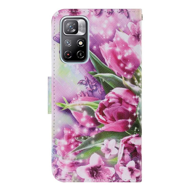 Folio-hoesje Xiaomi Redmi Note 11 / Poco M4 Pro 5g Vlinder En Lotus