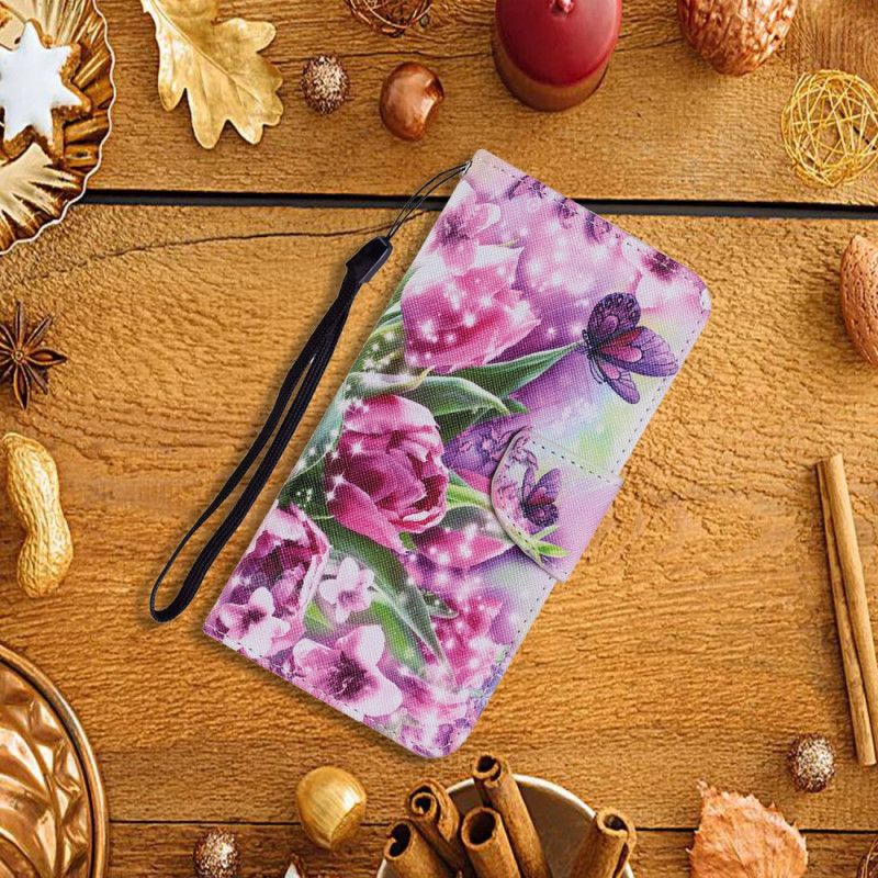 Folio-hoesje Xiaomi Redmi Note 11 / Poco M4 Pro 5g Vlinder En Lotus
