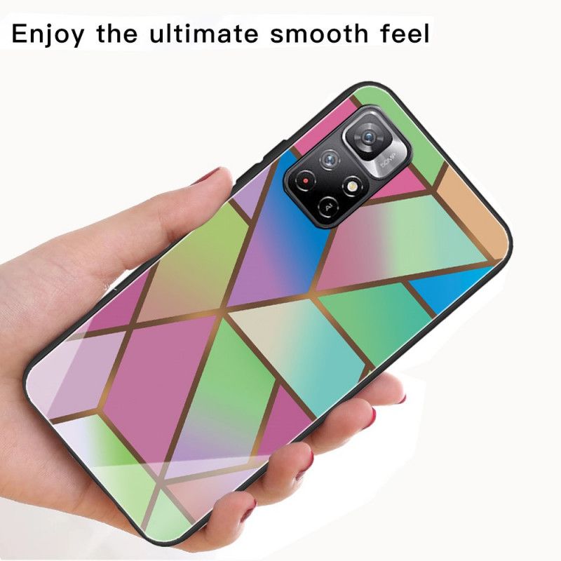 Hoesje Voor Xiaomi Redmi Note 11 / Poco M4 Pro 5g Ontwerp Van Gehard Glas En Marmer