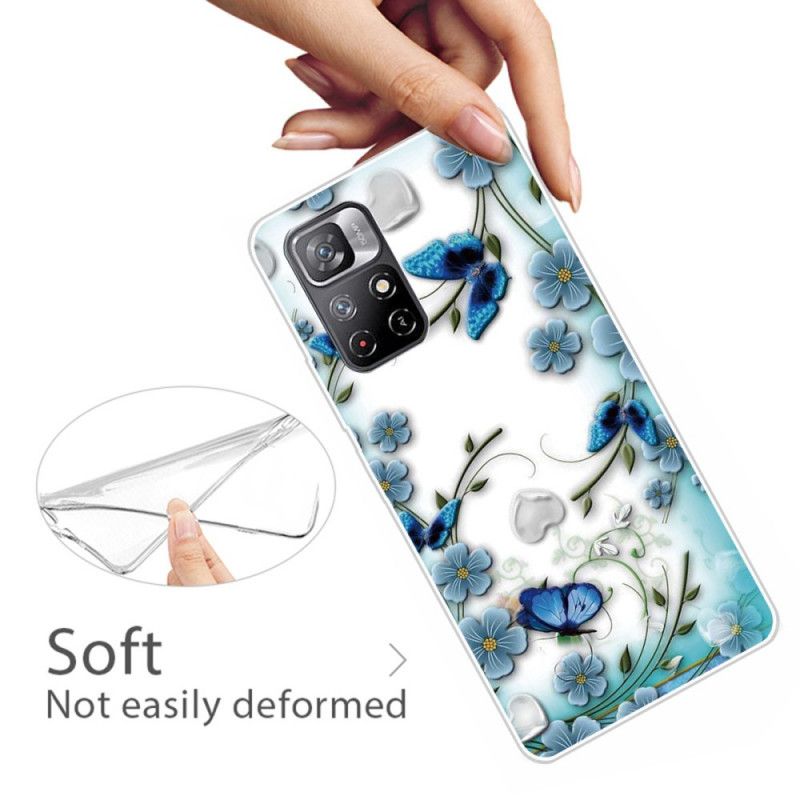 Hoesje Voor Xiaomi Redmi Note 11 / Poco M4 Pro 5g Retro Vlinders En Bloemen