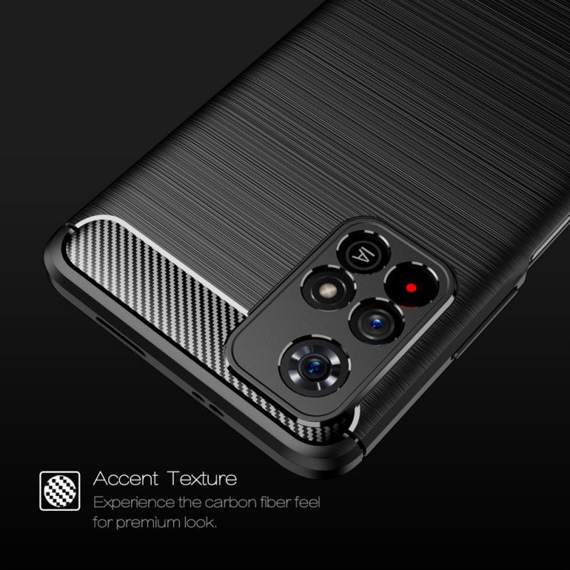 Hoesje Xiaomi Redmi Note 11 / Poco M4 Pro 5g Geborstelde Koolstofvezel Bescherming Hoesje