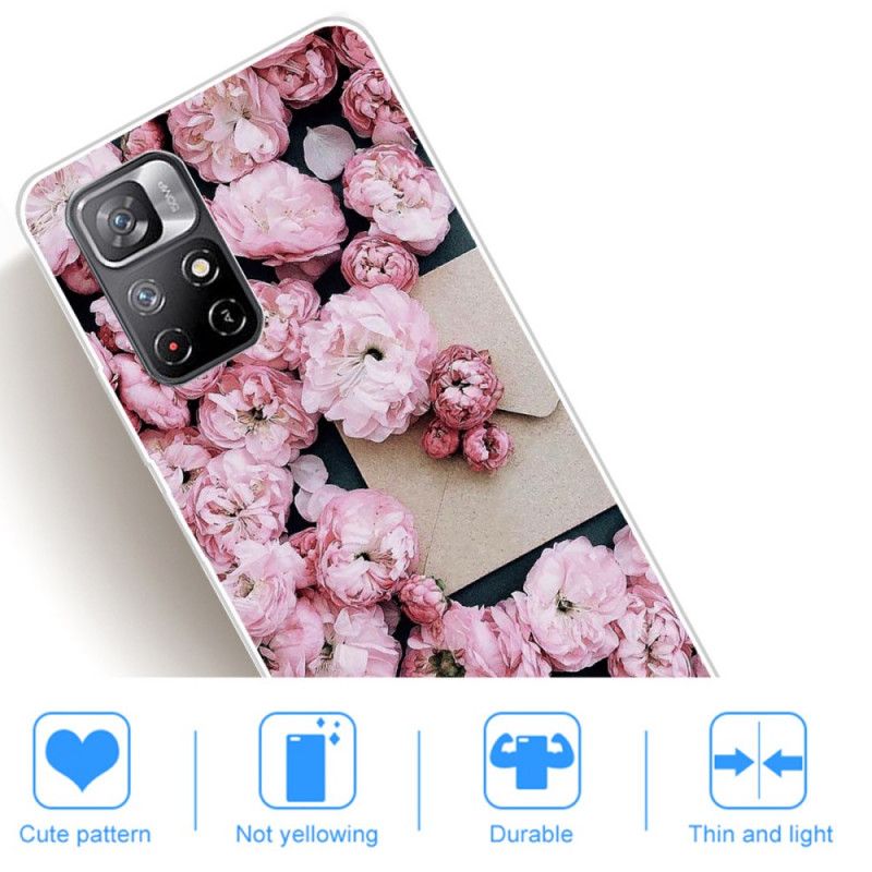Hoesje Xiaomi Redmi Note 11 / Poco M4 Pro 5g Intense Bloemen Bescherming Hoesje