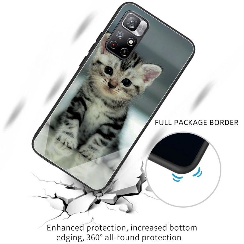 Hoesje Xiaomi Redmi Note 11 / Poco M4 Pro 5g Kitten Van Gehard Glas