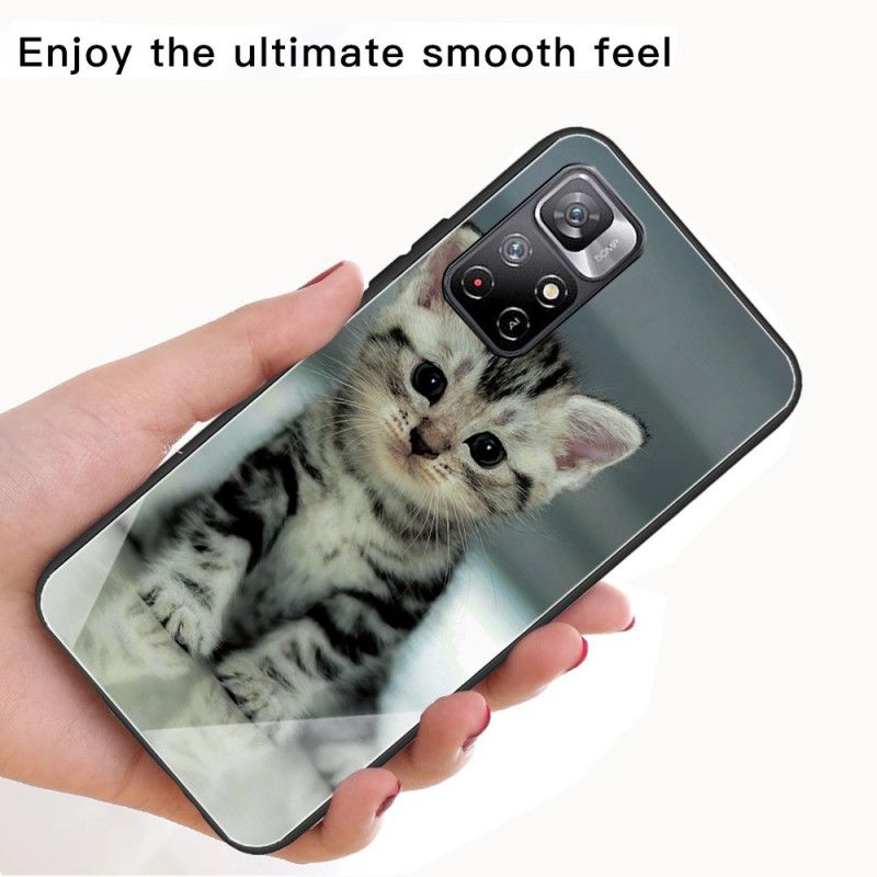 Hoesje Xiaomi Redmi Note 11 / Poco M4 Pro 5g Kitten Van Gehard Glas