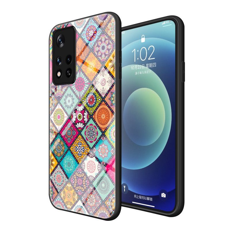 Hoesje Xiaomi Redmi Note 11 / Poco M4 Pro 5g Magnetische Patchwork Houder Bescherming Hoesje