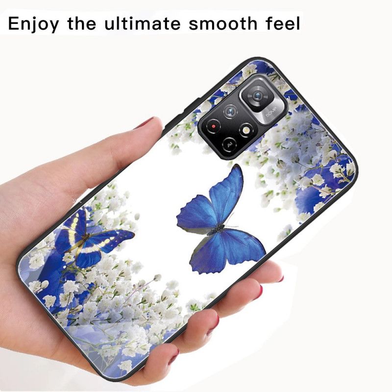 Hoesje Xiaomi Redmi Note 11 / Poco M4 Pro 5g Vlinders Van Gehard Glas