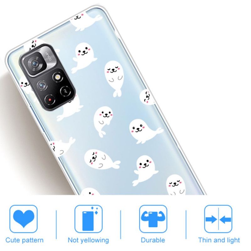 Hoesje Xiaomi Redmi Note 11 / Poco M4 Pro 5g Zeeleeuwen Plezier