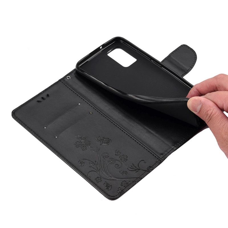 Leren Hoesje Voor Xiaomi Redmi Note 11 / Poco M4 Pro 5g Vlinders En Bloemen