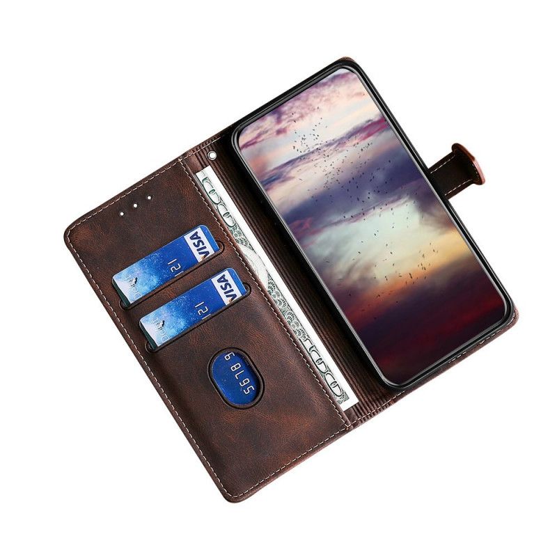 Leren Hoesje Xiaomi Redmi Note 11 / Poco M4 Pro 5g Kunstleer Bicolor Stijlvol Bescherming Hoesje