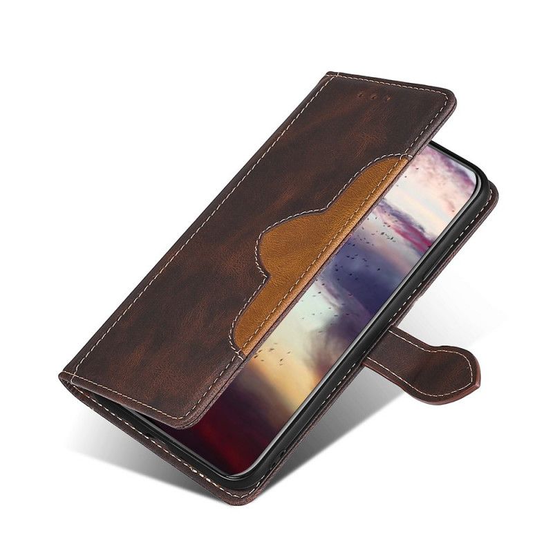 Leren Hoesje Xiaomi Redmi Note 11 / Poco M4 Pro 5g Kunstleer Bicolor Stijlvol Bescherming Hoesje