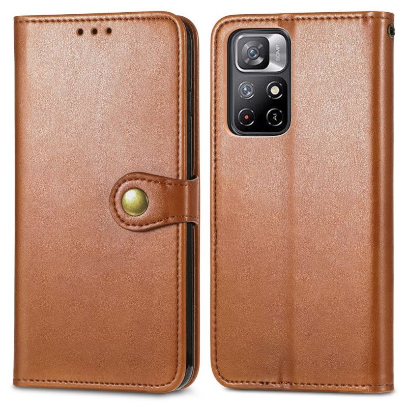 Leren Hoesje Xiaomi Redmi Note 11 / Poco M4 Pro 5g Kunstleer En Vintage Sluiting
