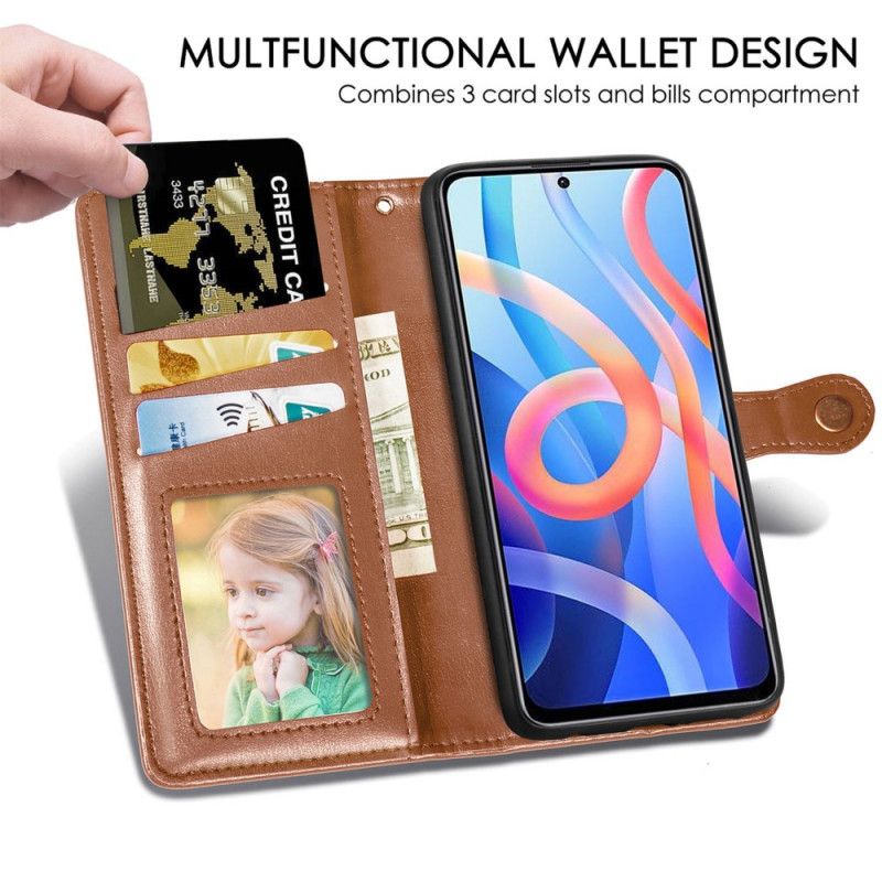 Leren Hoesje Xiaomi Redmi Note 11 / Poco M4 Pro 5g Kunstleer En Vintage Sluiting