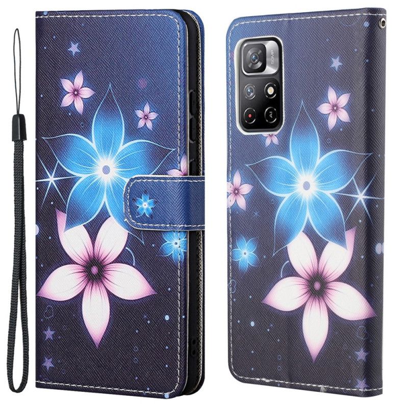 Leren Hoesje Xiaomi Redmi Note 11 / Poco M4 Pro 5g Lunar Strappy Flowers Bescherming Hoesje