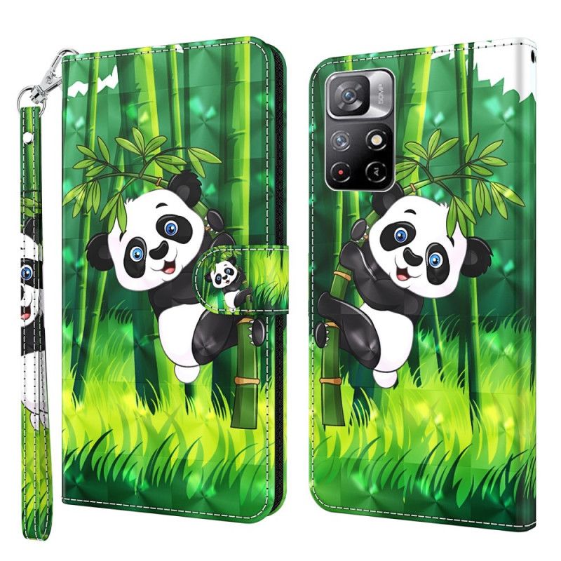 Leren Hoesje Xiaomi Redmi Note 11 / Poco M4 Pro 5g Panda En Bamboe