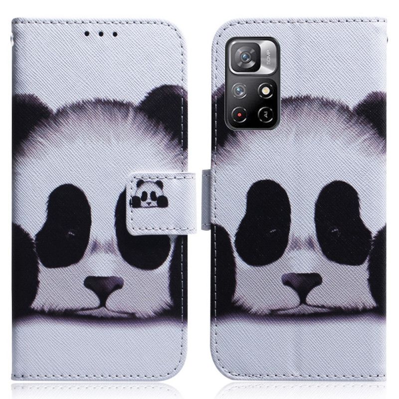 Leren Hoesje Xiaomi Redmi Note 11 / Poco M4 Pro 5g Panda Gezicht