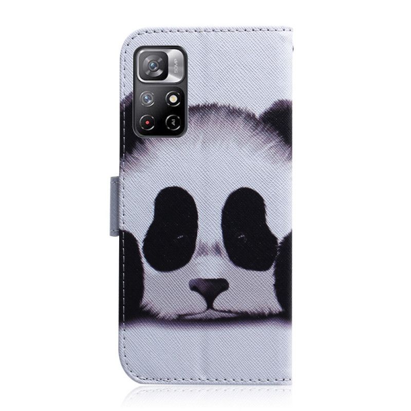 Leren Hoesje Xiaomi Redmi Note 11 / Poco M4 Pro 5g Panda Gezicht