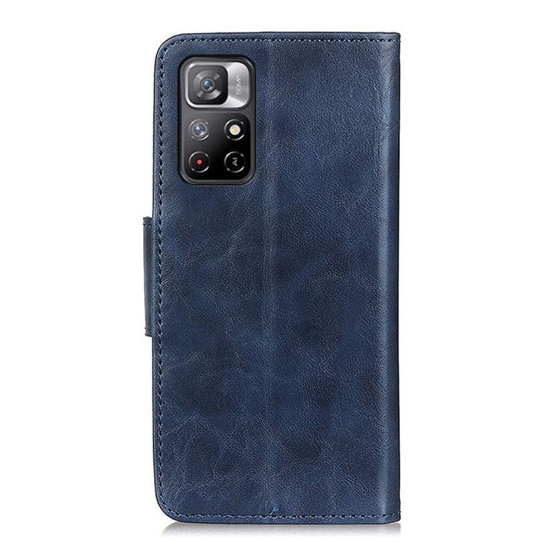 Leren Hoesje Xiaomi Redmi Note 11 / Poco M4 Pro 5g Splitlederen Omkeerbare Sluiting Bescherming Hoesje