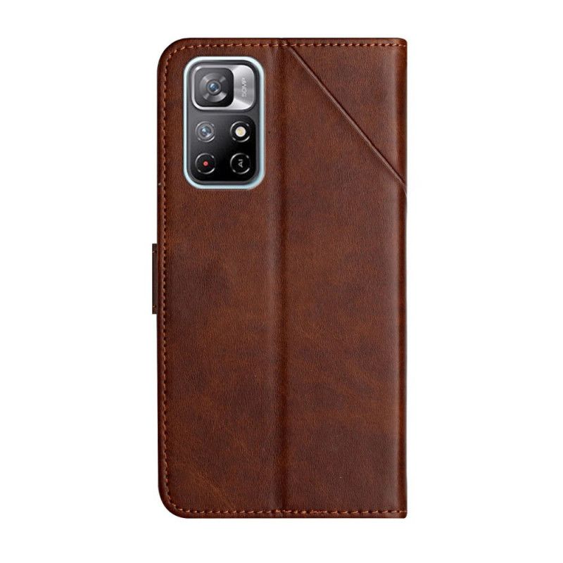 Leren Hoesje Xiaomi Redmi Note 11 / Poco M4 Pro 5g Stijl Leer Geo X-ontwerp