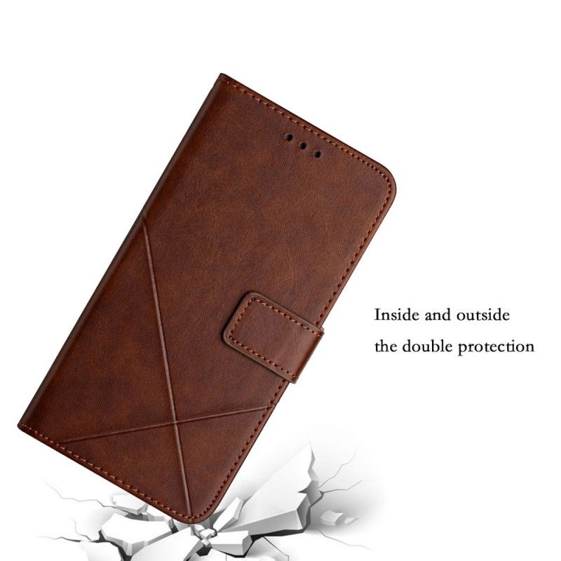 Leren Hoesje Xiaomi Redmi Note 11 / Poco M4 Pro 5g Stijl Leer Geo X-ontwerp