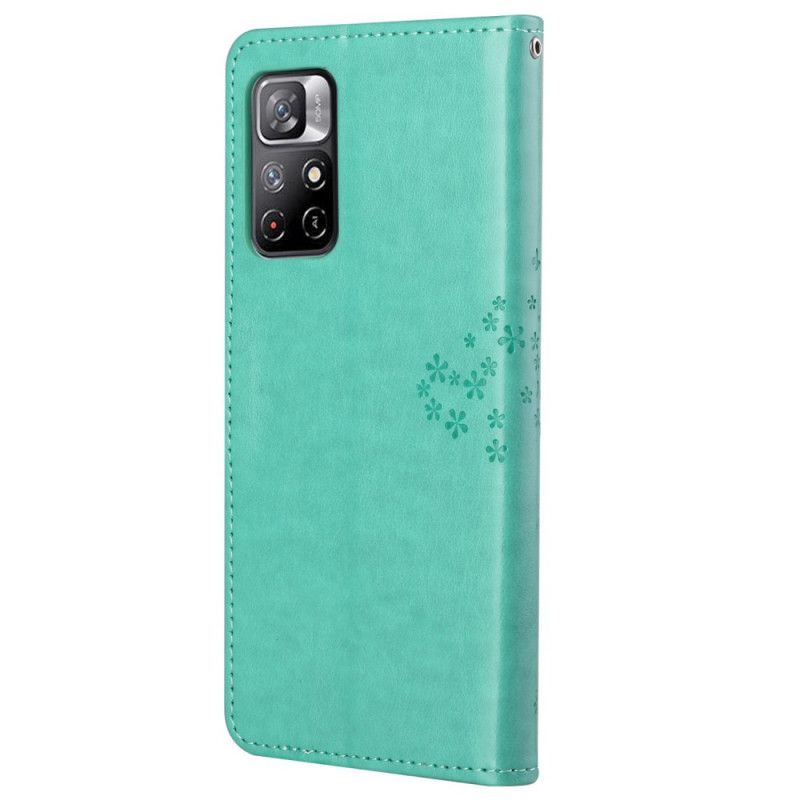 Leren Hoesje Xiaomi Redmi Note 11 / Poco M4 Pro 5g String Boom En Uilen Bescherming Hoesje