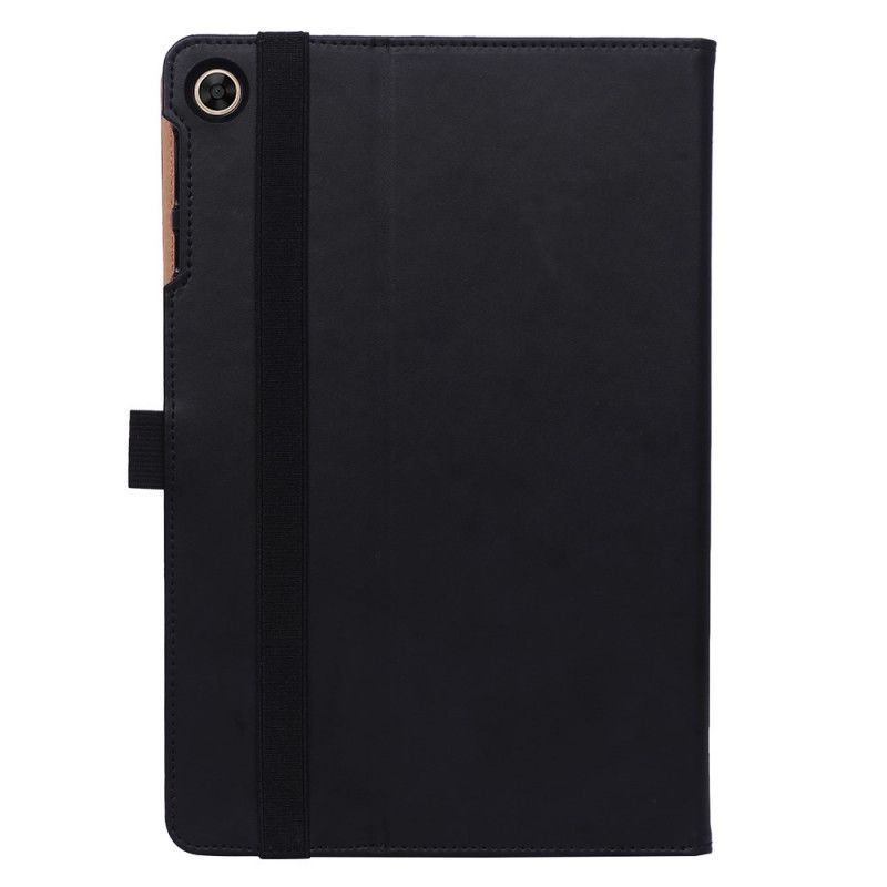 Cover voor Huawei MatePad T 10s Rood Zwart Lederen Stijl Met Riem