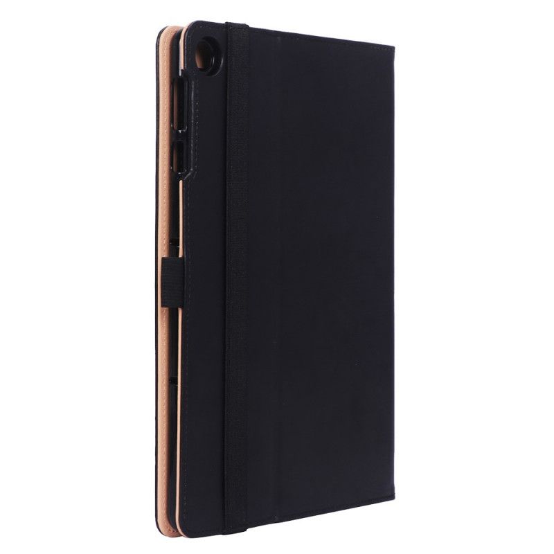 Cover voor Huawei MatePad T 10s Rood Zwart Lederen Stijl Met Riem